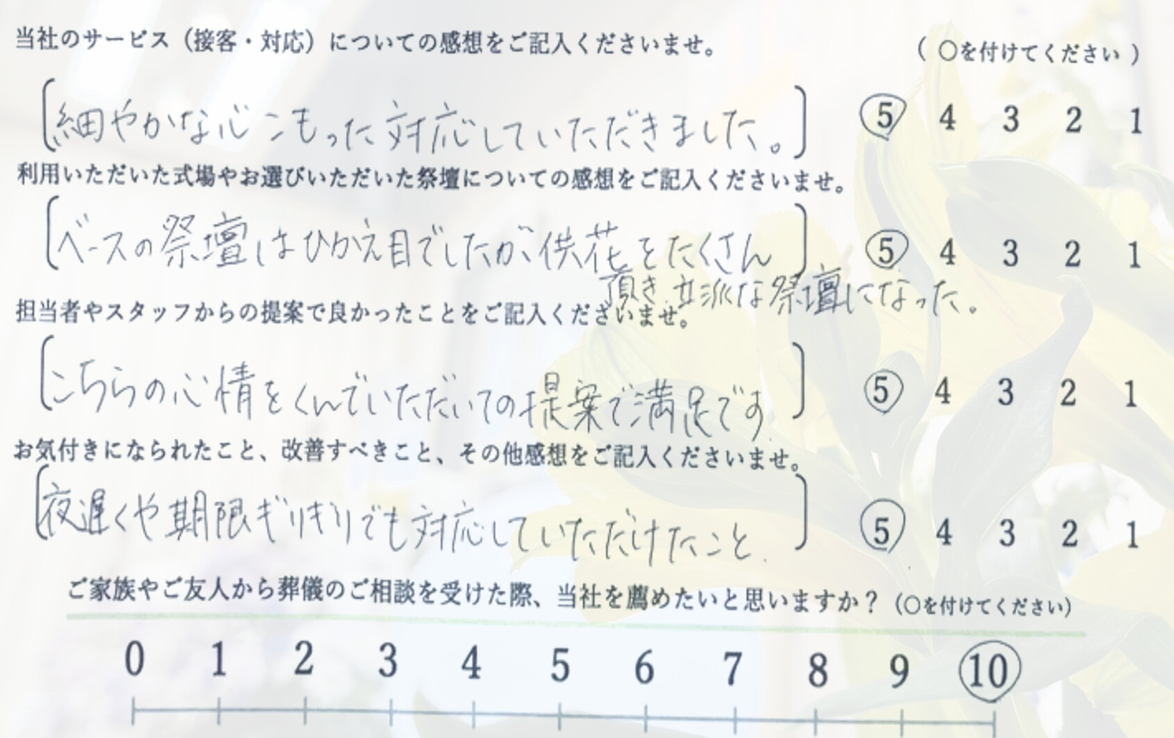 堺市立斎場 家族葬 お客様の声