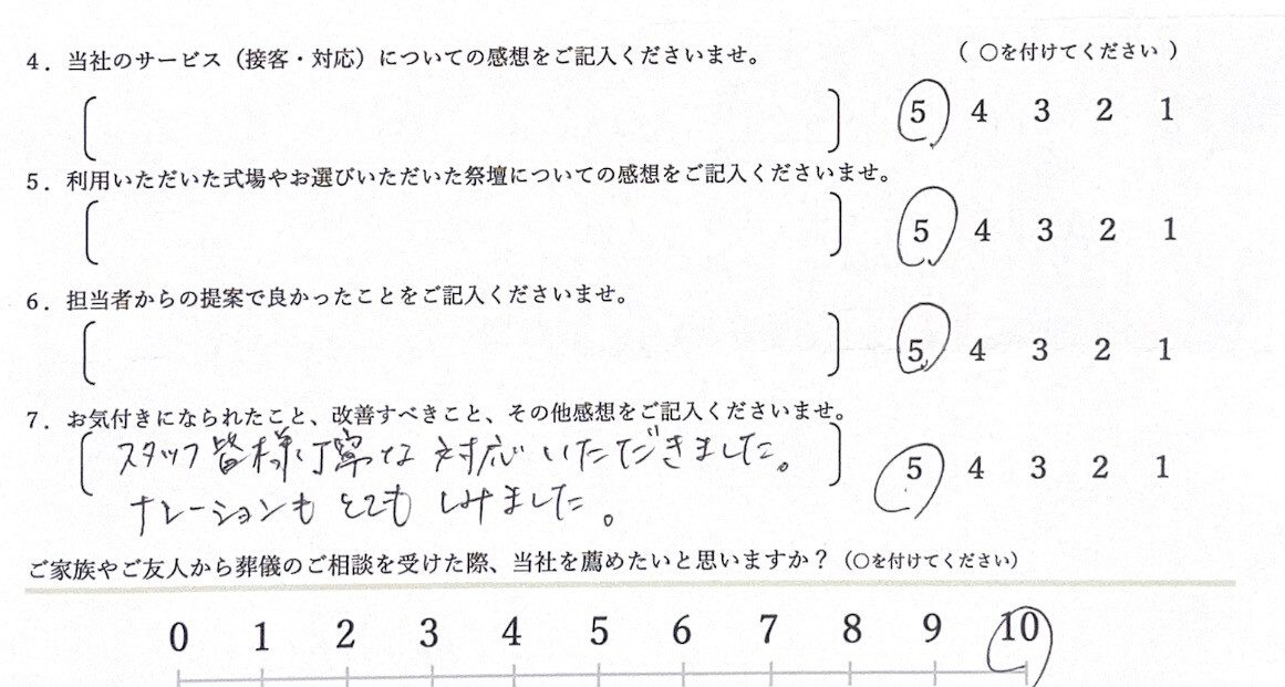 堺市 堺市立斎場 葬儀 お客様の声