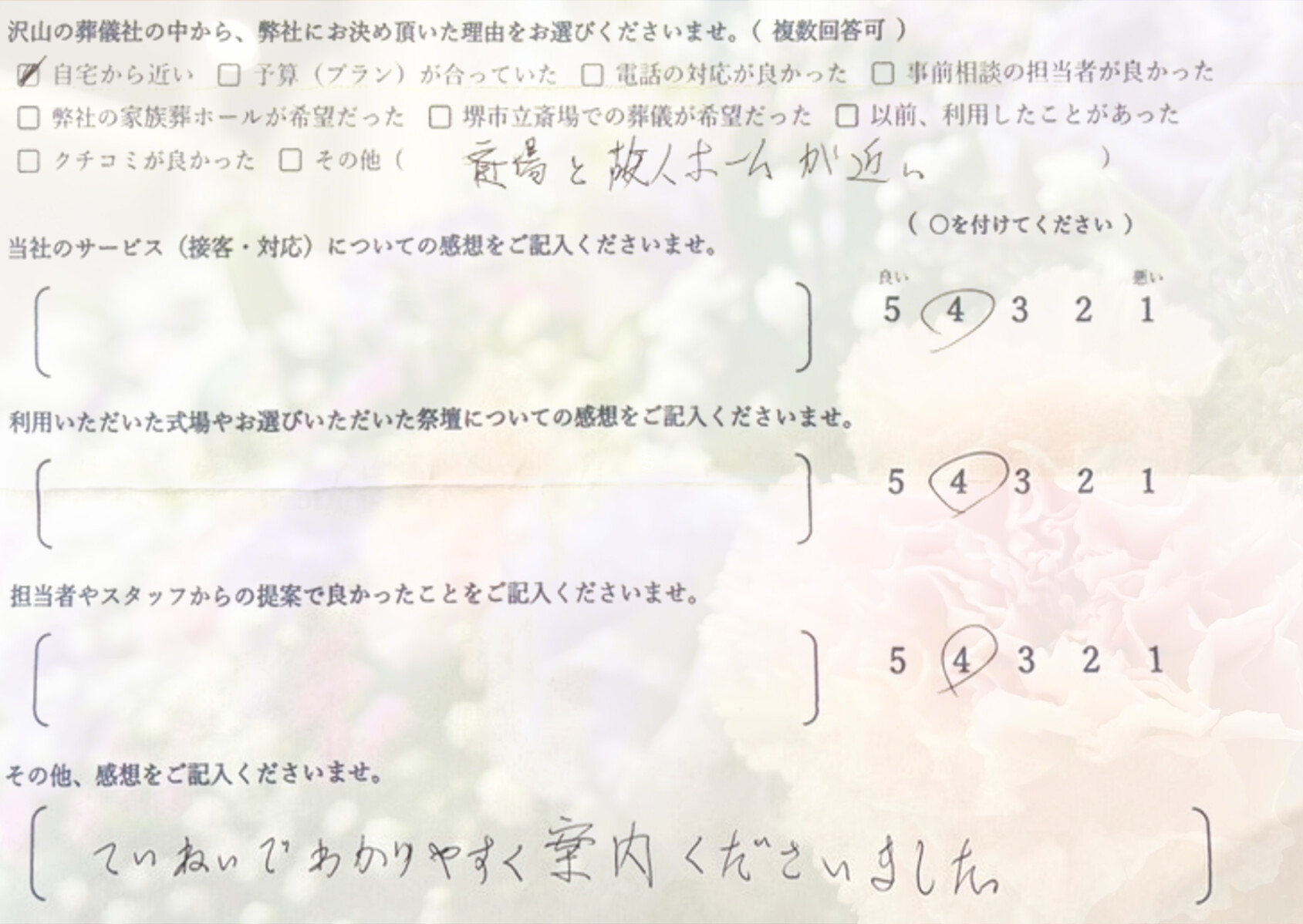 堺市堺区で一日葬を行われたご家族様から寄せられた葬儀後の感想を紹介するページです。