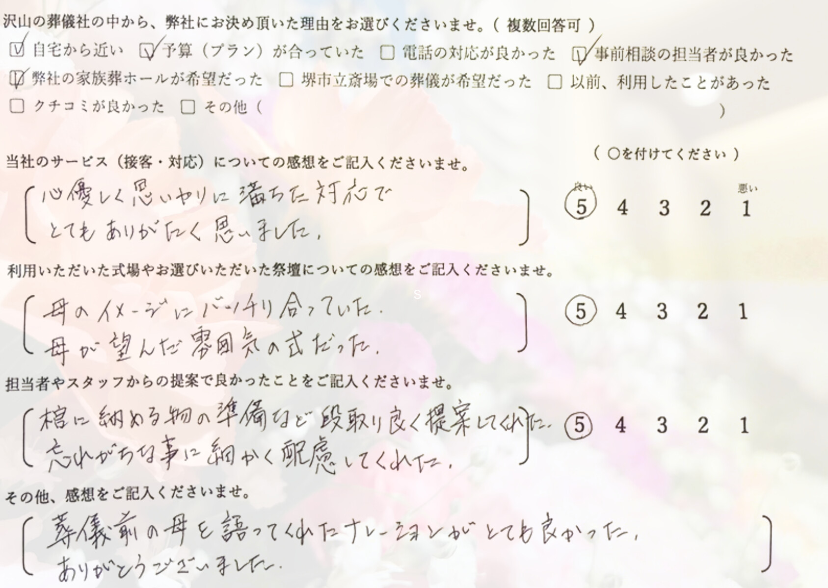 堺市東区で家族葬を終えたご家族が祭壇前で静かに手を合わせる様子