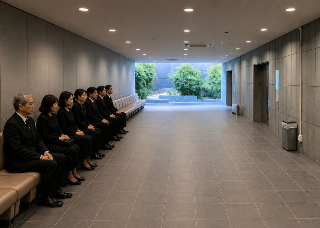 堺市で葬儀後に収骨を行わない場合の流れや考え方について、火葬場での対応を示したイメージ